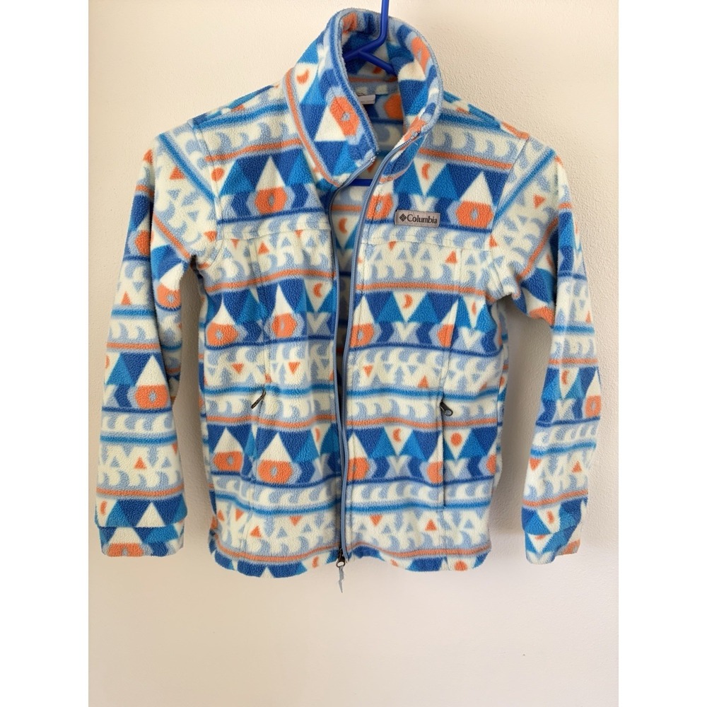 Columbia Boys'‎ Toddler Zing III Fleece Jacket Size Small Geometric Blue